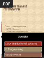 Industrial Training  ppt c bash shell data structur uing linux