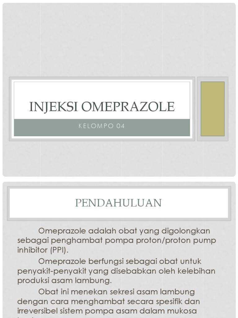 Panduan Injeksi Omeprazole 40 mg | PDF