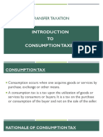 Business and Transfer Taxation: TO Consumption Taxes