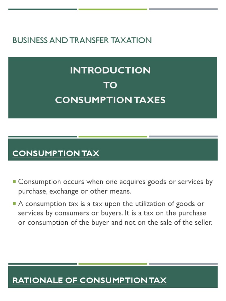 Consumption Tax Overview in the Philippines | PDF | Value Added Tax ...