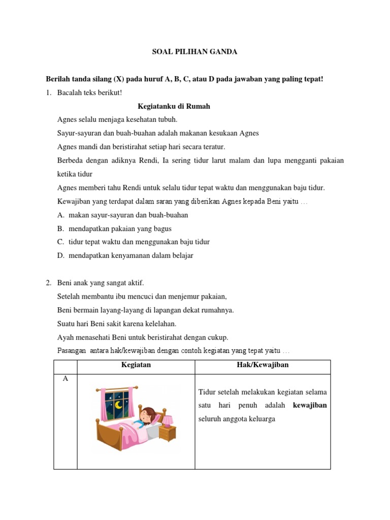 Soal Pilihan Ganda