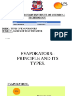 Shroff S.R Rotary Institute of Chemical Technology: Topic:-Types of Evaporators Subject: - Basics of Heat Transfer