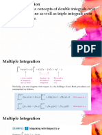 This Involves The Concepts of Double Integrals Over Regions in A Plane As Well As Triple Integrals Over Regions in Space