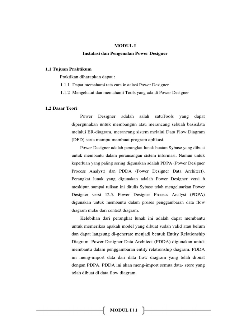 Instalasi dan Pengenalan Power Designer | PDF