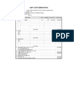 Unit Cost Derivation for Material Testing