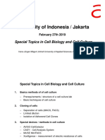 University of Indonesia / Jakarta: Special Topics in Cell Biology and Cell Culture