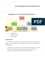 1.categories of Software and Examples, Analysis of Attributes of Good Software