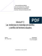 Las Tendencias en El Abordaje Pre-Científico y Científico Del Fenómeno Educativo.