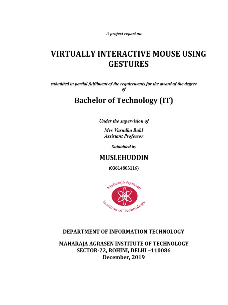 Gesture-Controlled Virtual Mouse Project | PDF