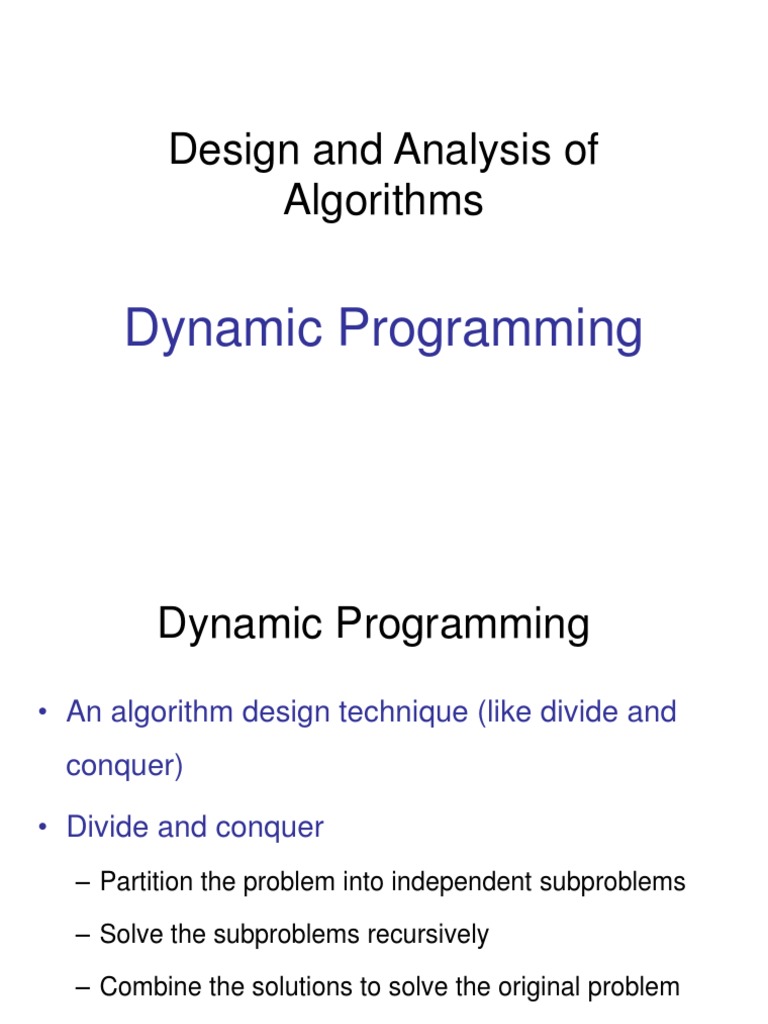 Dynamic programming ppt | Dynamic Programming | Mathematical Optimization