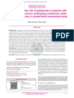 Assessment of the Role of Gabapentin in Patients With Supratentorial Tumours Undergoing Craniotomy Under General Anaesthesia a Double Blind Randomised Study