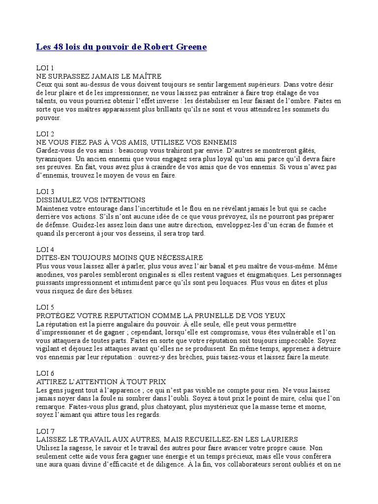 48 Lois Du Pouvoir Pdf Altruisme
