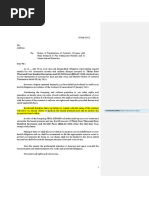 notice to vacate
