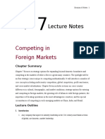 Lecture Notes: Competing in Foreign Markets