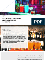 Presentation On Opening and Closing of Bar Procedure