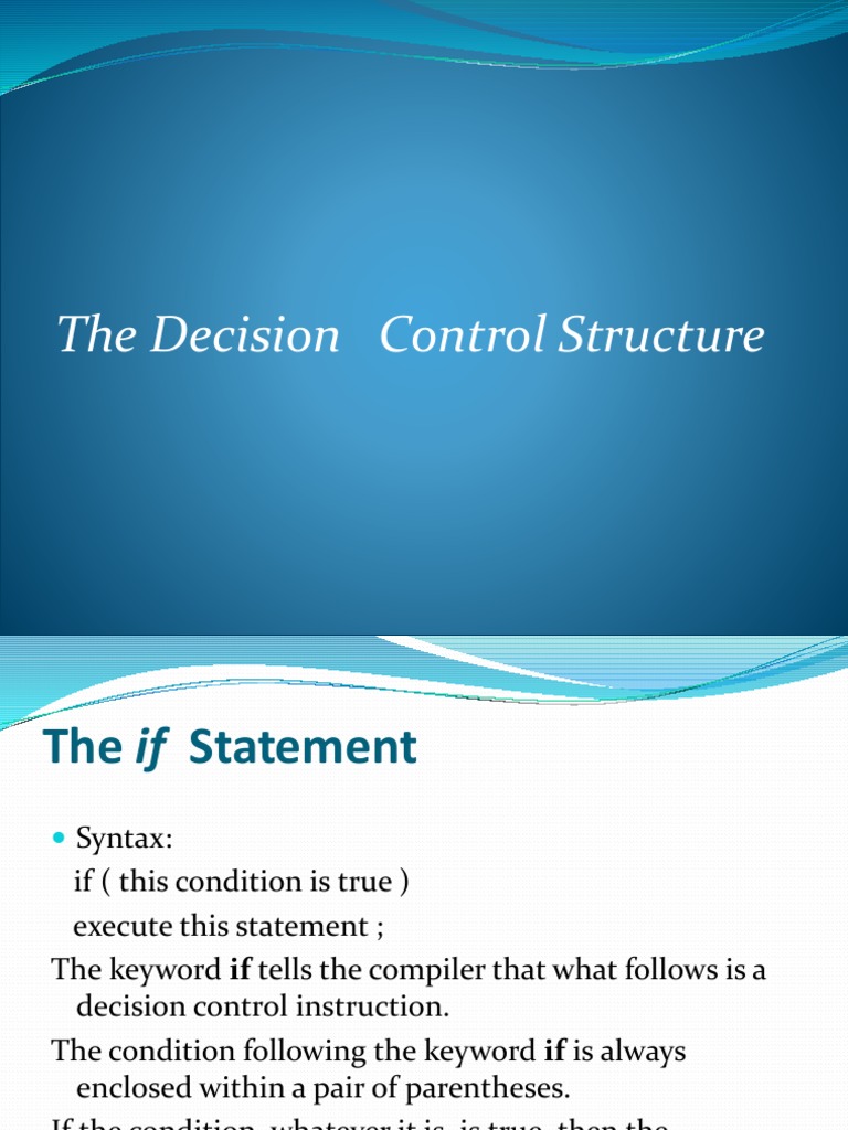 The Decision Control Structure | PDF | Control Flow | Software Engineering