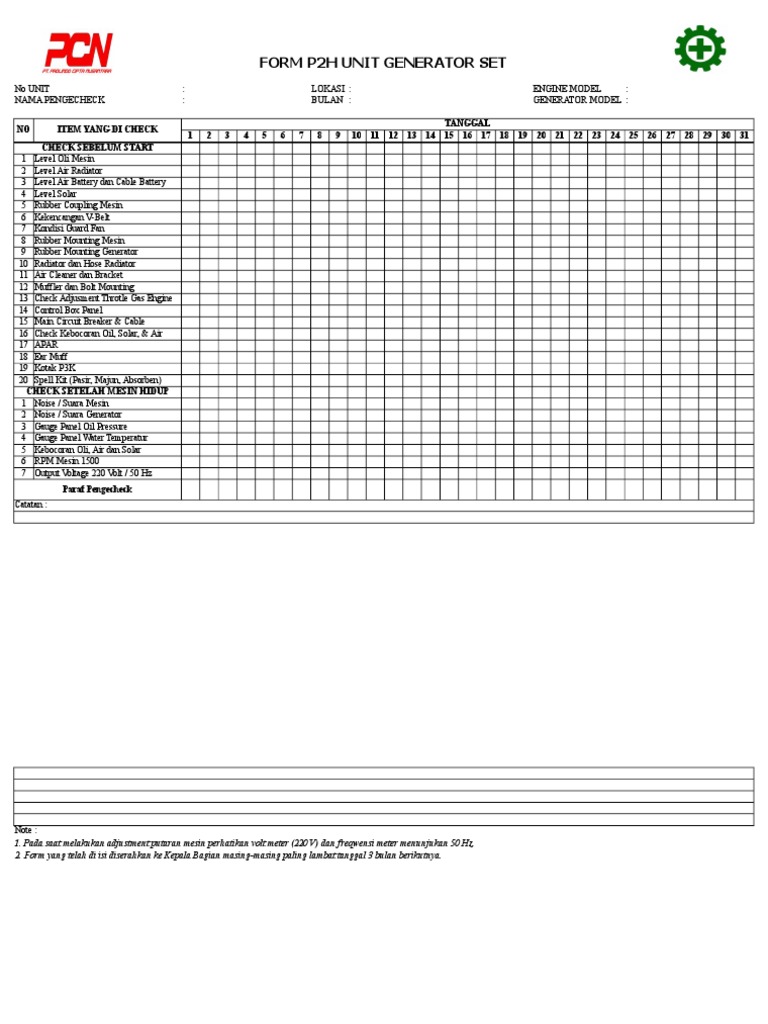 P2H Genset PCN | PDF
