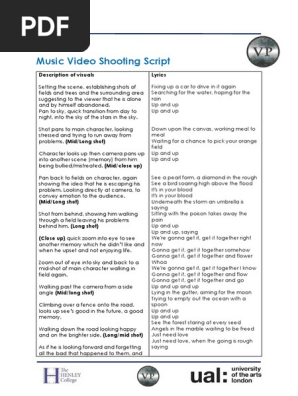 shooting script music video