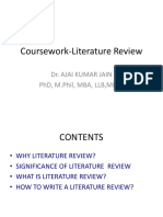 Purpose of Literature Reviews in Research