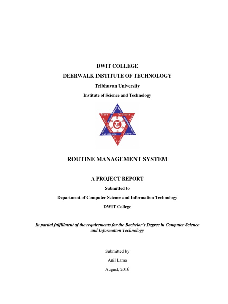 Routine Management System Report | PDF | Web Application | Mobile App