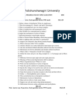 Adichunchanagiri University: Model Qp:Part-Ii: Pharmacology Specalisation 60M Sec - A 20x1 20