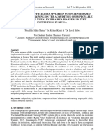 Adaptability of Facilities Applied in Competence Based Education and Training On The Acquisition of Employable Skills Among Visually Impaired Learners in Tvet Institutions in Kenya