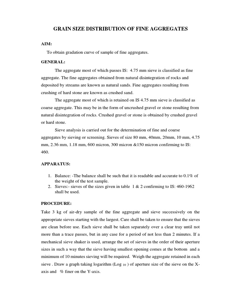 Fine Aggregate Sieve Analysis Results | PDF | Nature | Teaching Mathematics