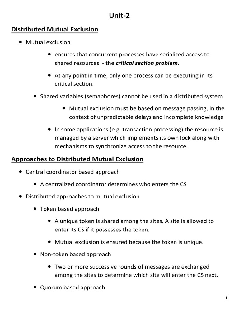 Distributed Mutual Exclusion Methods | PDF | Message Passing | Load ...