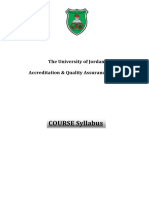 COURSE Syllabus: The University of Jordan Accreditation & Quality Assurance Center