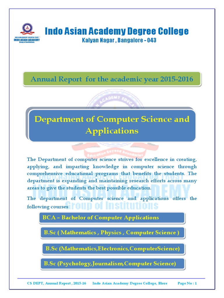 2015-16 CS Dept Annual Report | PDF | Bachelor Of Science | Test ...