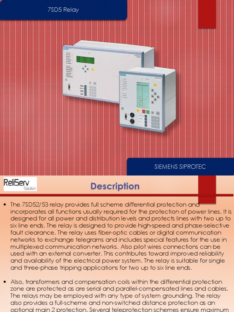 SIPROTEC 7SD52/53 Relay Overview | PDF | Relay | Network Topology