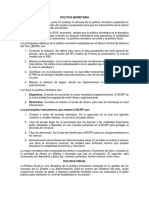 La política fiscal y monetaria