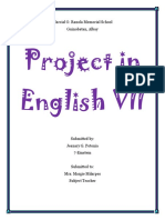 Project in English VII: Marcial O. Ranola Memorial School Guinobatan, Albay