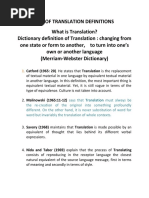 Definitions of Translation