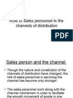 Role of Sales Personnel in The Channels of Distribution