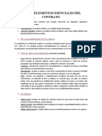 Elementos esenciales del contrato: consentimiento, objeto, causa y forma