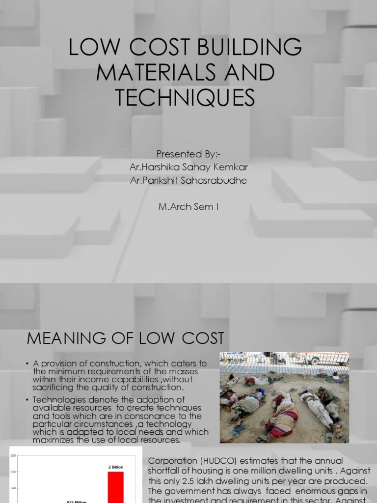 Low-Cost Building Materials Overview | PDF | Masonry | Brick