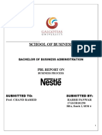 School of Business: PBL Report On