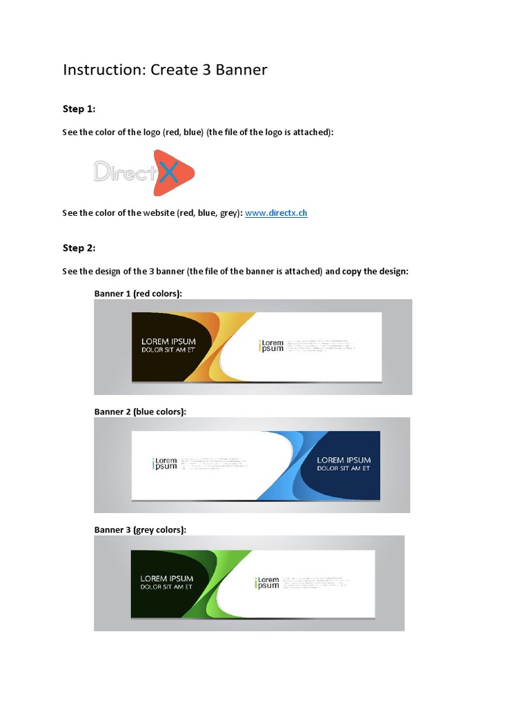 Create 3 Custom Banners for DirectX | PDF