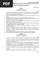 Code No.: CS211/13CS209 II B.Tech. II Sem. (RA13/RA11) Supplementary Examinations, March/April - 2019 Design & Analysis of Algorithms