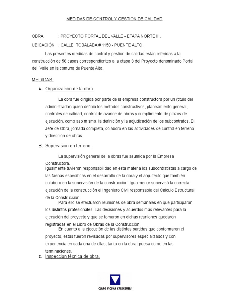 Control y Gestión de Calidad en Construcción | PDF | Arquitecto ...