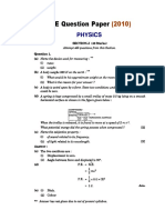 ICSE Question Paper: Physics