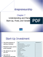 Entrepreneurship: Understanding and Managing Start-Up, Fixed, and Variable Costs