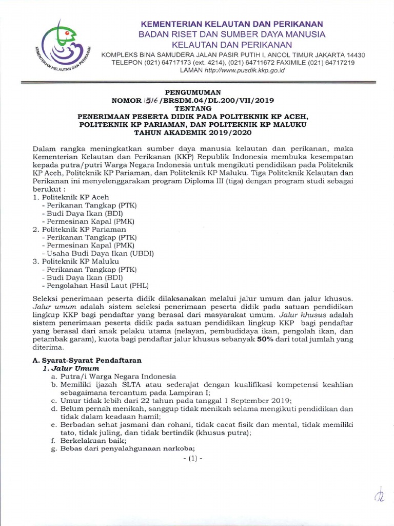 Pengumuman Poltek Apm 1 Pdf Pdf