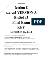 2012 Bio 93 Final Exam Lecture C Version A KEY PDF