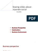Corporate Social Responsibility: Business Perspectives and Stakeholders