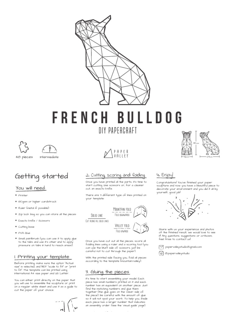 Eng Frenchbulldog Instructions | PDF | Paper | Printing