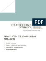 Importance of Evolution of Human Settlements