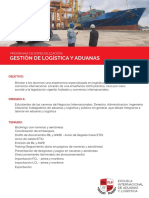 Brochure Gestión Logística y Aduanas