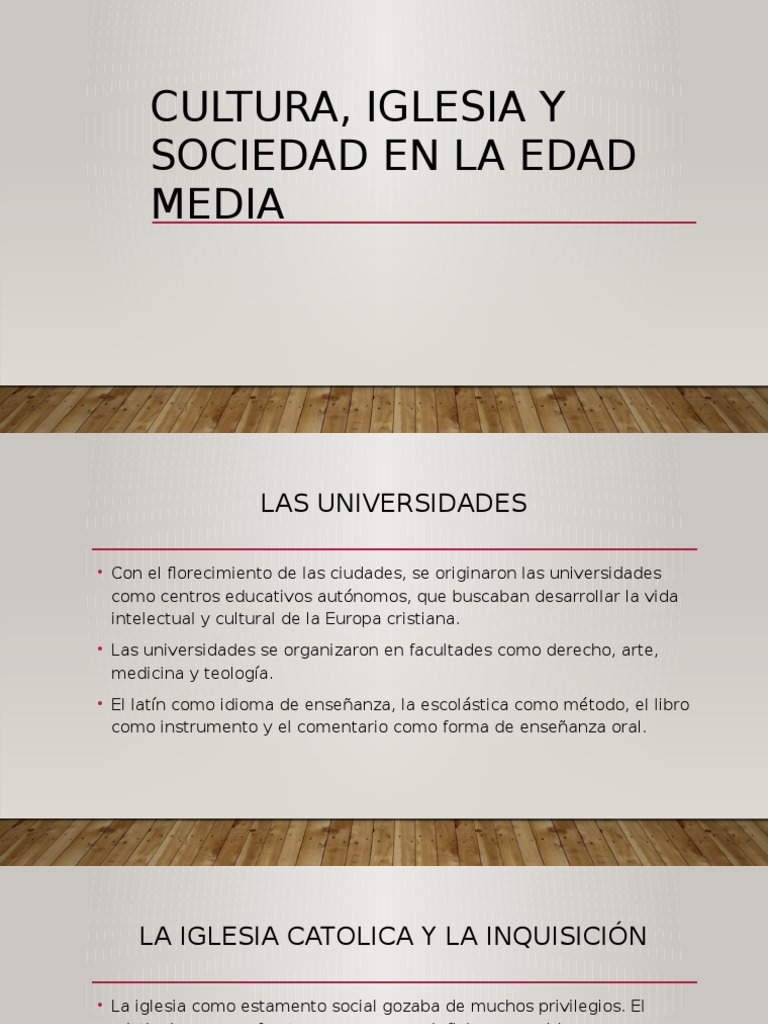 Cultura e Iglesia en la Edad Media | PDF | Edades medias | Iglesia Católica